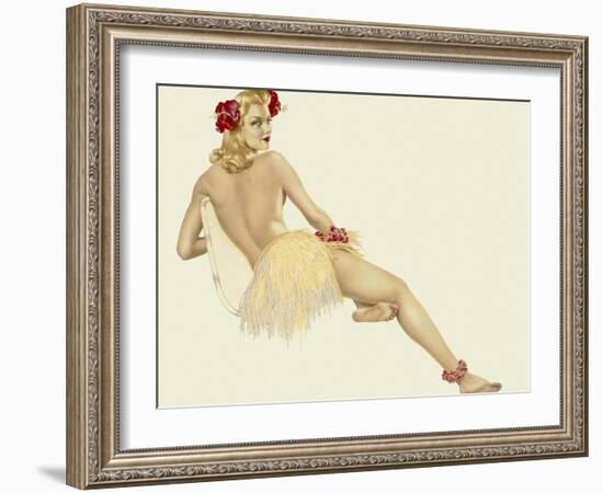 Varga Girl, February 1942-Alberto Vargas-Framed Art Print