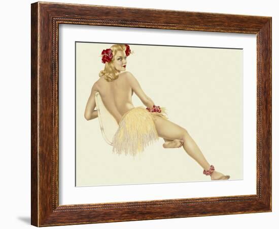 Varga Girl, February 1942-Alberto Vargas-Framed Art Print