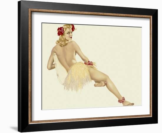 Varga Girl, February 1942-Alberto Vargas-Framed Art Print