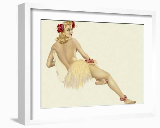 Varga Girl, February 1942-Alberto Vargas-Framed Art Print