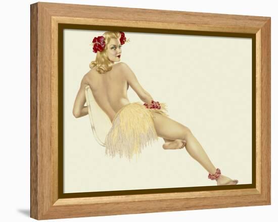 Varga Girl, February 1942-Alberto Vargas-Framed Stretched Canvas