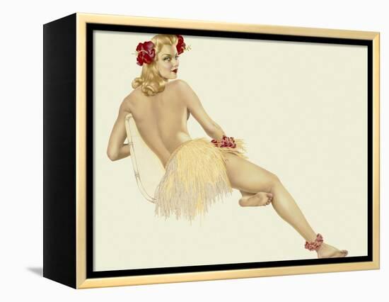 Varga Girl, February 1942-Alberto Vargas-Framed Stretched Canvas