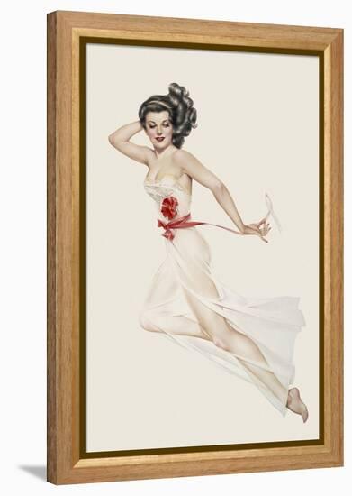 Varga Girl, February 1943-Alberto Vargas-Framed Stretched Canvas