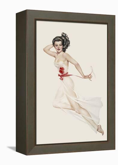 Varga Girl, February 1943-Alberto Vargas-Framed Stretched Canvas