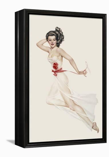 Varga Girl, February 1943-Alberto Vargas-Framed Stretched Canvas