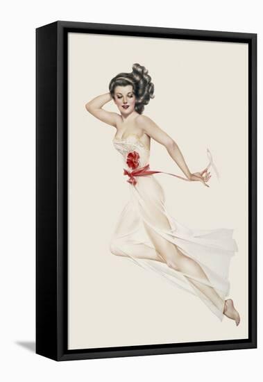 Varga Girl, February 1943-Alberto Vargas-Framed Stretched Canvas