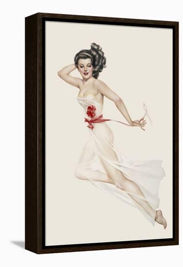 Varga Girl, February 1943-Alberto Vargas-Framed Stretched Canvas