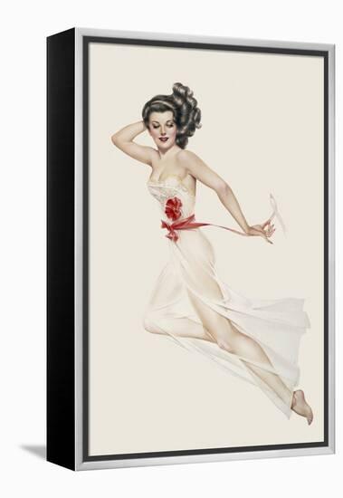 Varga Girl, February 1943-Alberto Vargas-Framed Stretched Canvas