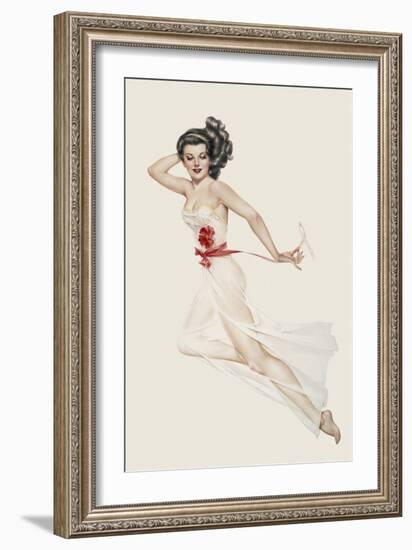 Varga Girl, February 1943-Alberto Vargas-Framed Art Print