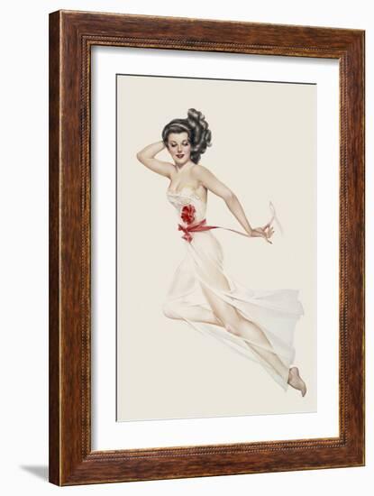 Varga Girl, February 1943-Alberto Vargas-Framed Art Print