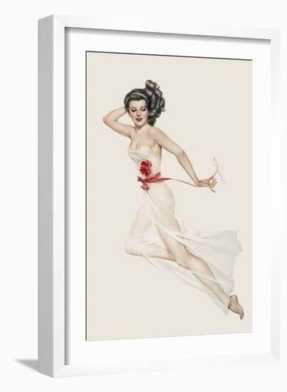 Varga Girl, February 1943-Alberto Vargas-Framed Art Print