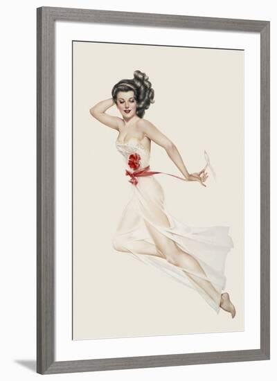 Varga Girl, February 1943-Alberto Vargas-Framed Art Print