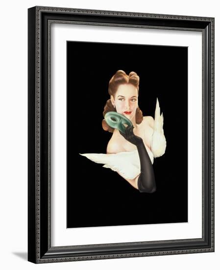 Varga Girl, January 1941-Alberto Vargas-Framed Art Print