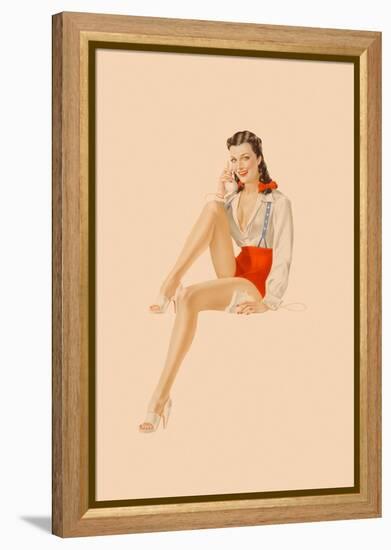 Varga Girl, July 1941-Alberto Vargas-Framed Stretched Canvas