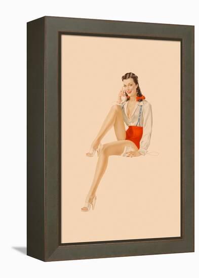 Varga Girl, July 1941-Alberto Vargas-Framed Stretched Canvas