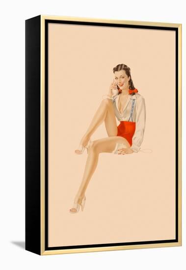 Varga Girl, July 1941-Alberto Vargas-Framed Stretched Canvas