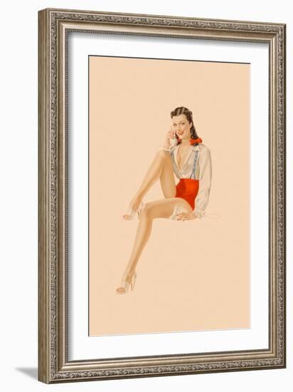 Varga Girl, July 1941-Alberto Vargas-Framed Art Print