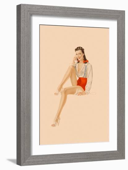 Varga Girl, July 1941-Alberto Vargas-Framed Art Print