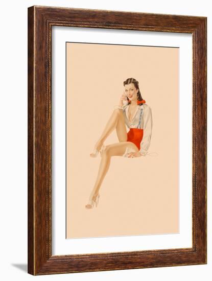 Varga Girl, July 1941-Alberto Vargas-Framed Art Print