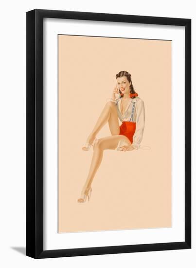 Varga Girl, July 1941-Alberto Vargas-Framed Art Print