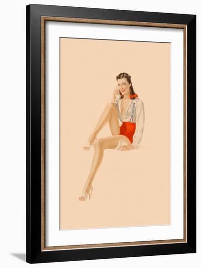 Varga Girl, July 1941-Alberto Vargas-Framed Art Print