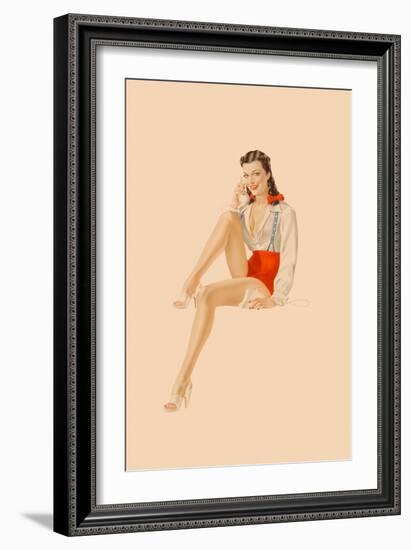 Varga Girl, July 1941-Alberto Vargas-Framed Art Print