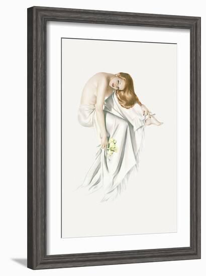 Varga Girl, June 1942-Alberto Vargas-Framed Art Print