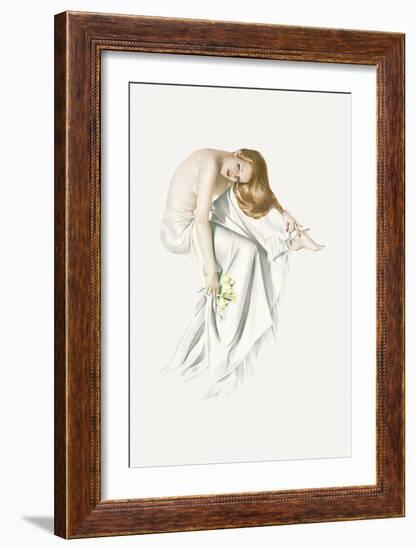 Varga Girl, June 1942-Alberto Vargas-Framed Art Print