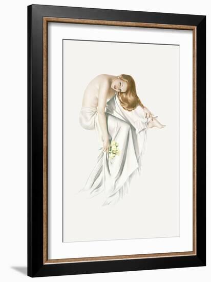 Varga Girl, June 1942-Alberto Vargas-Framed Art Print