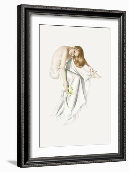 Varga Girl, June 1942-Alberto Vargas-Framed Art Print