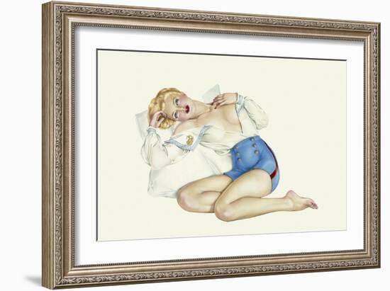 Varga Girl, March 1942-Alberto Vargas-Framed Art Print