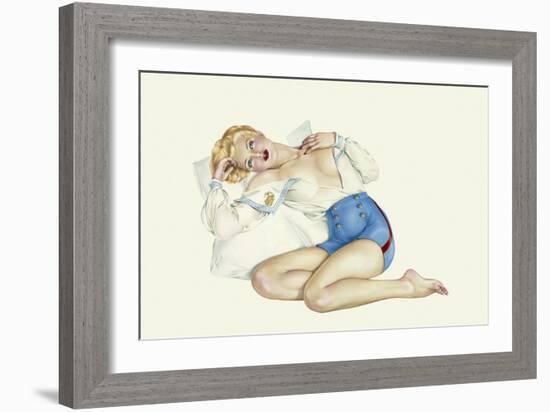 Varga Girl, March 1942-Alberto Vargas-Framed Art Print