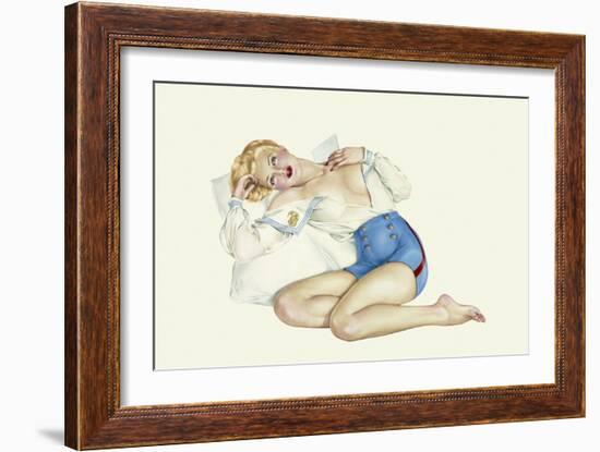 Varga Girl, March 1942-Alberto Vargas-Framed Art Print