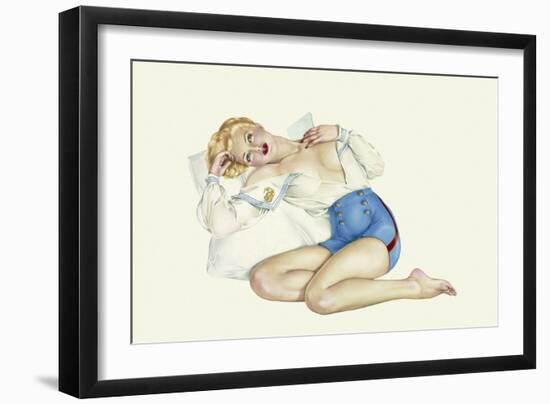 Varga Girl, March 1942-Alberto Vargas-Framed Art Print