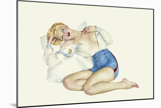 Varga Girl, March 1942-Alberto Vargas-Mounted Art Print