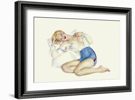 Varga Girl, March 1942-Alberto Vargas-Framed Art Print