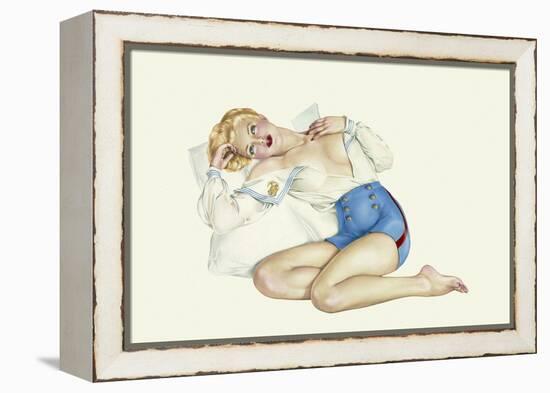 Varga Girl, March 1942-Alberto Vargas-Framed Stretched Canvas
