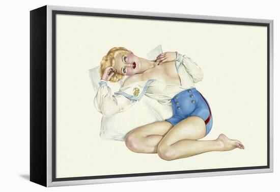 Varga Girl, March 1942-Alberto Vargas-Framed Stretched Canvas