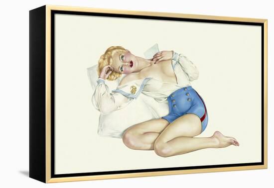 Varga Girl, March 1942-Alberto Vargas-Framed Stretched Canvas