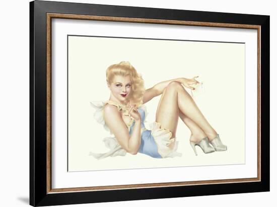 Varga Girl, March 1943-Alberto Vargas-Framed Art Print