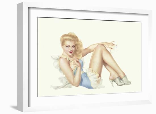 Varga Girl, March 1943-Alberto Vargas-Framed Art Print