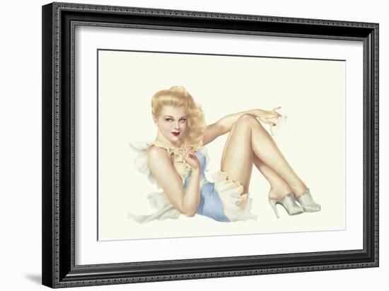 Varga Girl, March 1943-Alberto Vargas-Framed Art Print