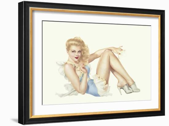 Varga Girl, March 1943-Alberto Vargas-Framed Art Print