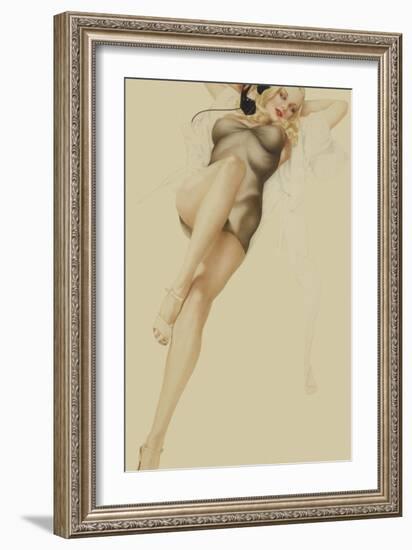 Varga Girl, October 1940-Alberto Vargas-Framed Art Print