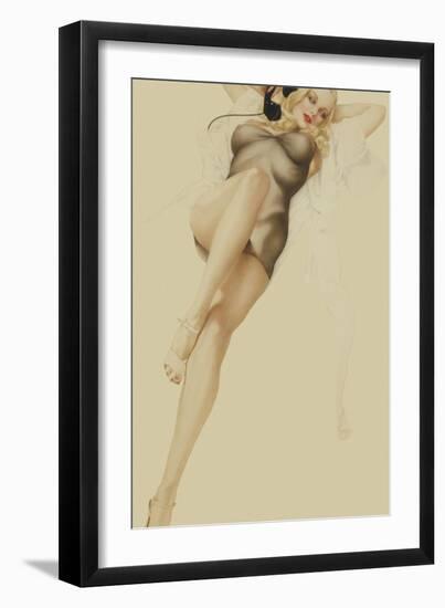 Varga Girl, October 1940-Alberto Vargas-Framed Art Print