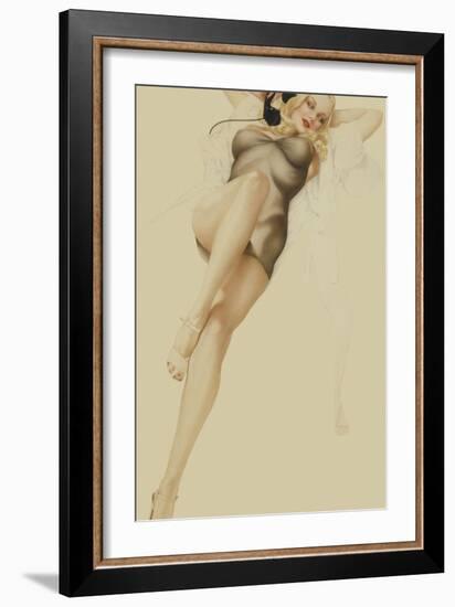 Varga Girl, October 1940-Alberto Vargas-Framed Art Print