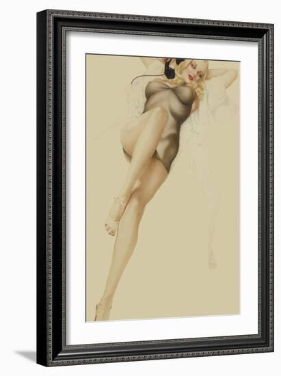 Varga Girl, October 1940-Alberto Vargas-Framed Art Print