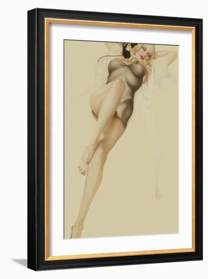 Varga Girl, October 1940-Alberto Vargas-Framed Art Print