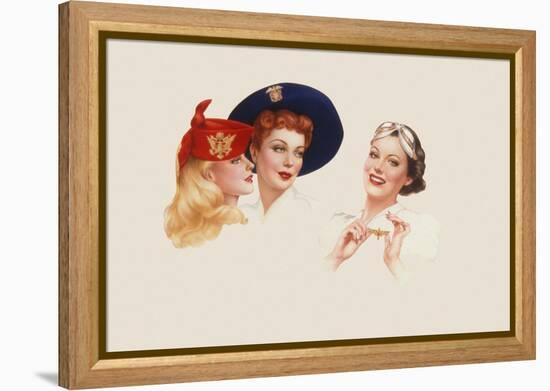 Varga Girl, October 1941-Alberto Vargas-Framed Stretched Canvas