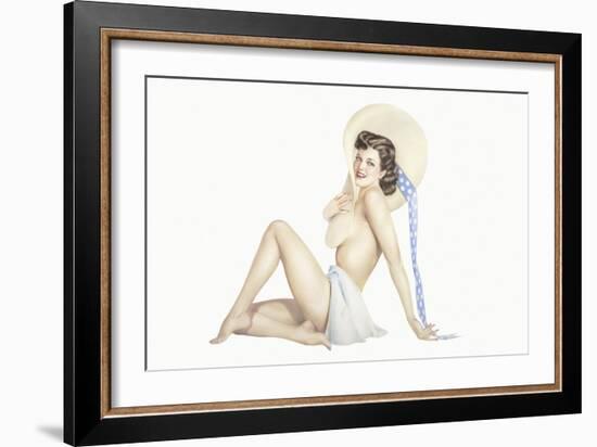 Varga Girl, September 1942-Alberto Vargas-Framed Art Print